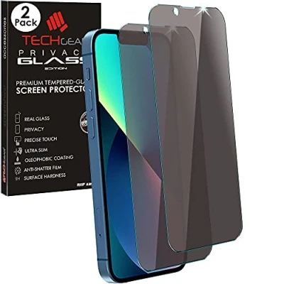 Afbeelding van TECHGEAR 2 stuks screenprotector tegen spionage voor iPhone 14, 13/13 Pro displaybeschermfolie van gehard glas compatibel met