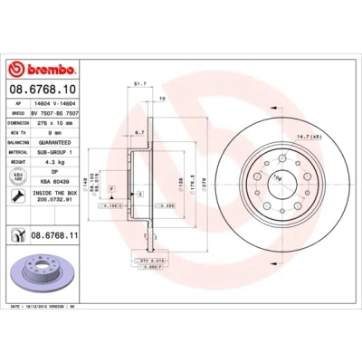 Afbeelding van Brembo Remschijf 08.6768.11