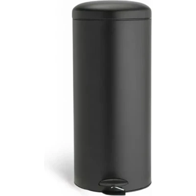 Afbeelding van Buxibo Prullenbak 30 Liter Vuilnisbak met Pedaal Pedaalemmer/Afvalbak/Vuilnisbakbak 1x30L Rond Zwart