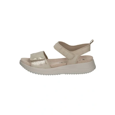 Afbeelding van Caprice MIT CAP Memotion Sandalen met sleehak, Dames, Maat: 39, Offwhite comb Leer