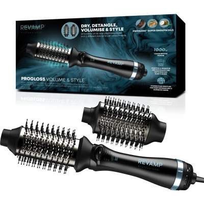 Afbeelding van Revamp DR2500 Progloss Föhnborstel 4 in 1 Stijlborstel Voor Alle Haartypes Inclusief 2 Opzetborstels 1000 W
