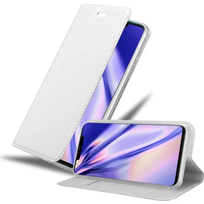 Afbeelding van Cadorabo Hoesje geschikt voor Huawei MATE 20 PRO in CLASSY ZILVER Beschermhoes met magnetische sluiting, standfunctie en kaartvakje Book Case Cover Etui