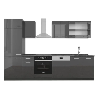 Afbeelding van Vicco Complete keukeneenheid R Line, Antraciet hoogglans/antraciet, 300 cm , WB