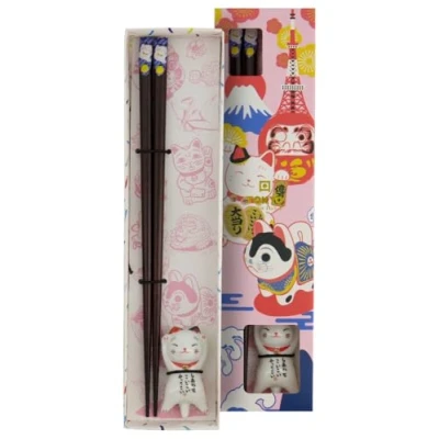 Afbeelding van Tokyo Design Studio Eetstokjes Set Lucky Cat D
