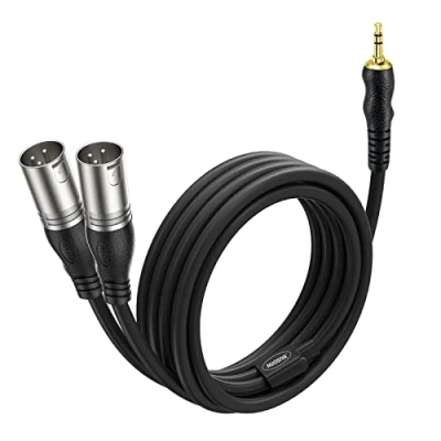 Afbeelding van NUOSIYA Ongebalanceerde 3,5 mm TRS Jack naar XLR Microfoon Interconnect Kabel Mannelijke Stereo (2M/6Ft) 2M 3.5 T1