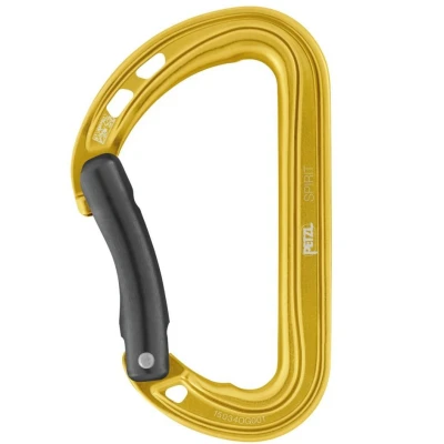 Afbeelding van Petzl Spirit Bent snapper karabiner met keylock systeem geel