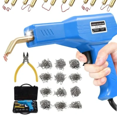 Afbeelding van kunststof lasmachine, reparatie van laspistool met 800 stuks hete nietmachine, 50 W reparatieset voor auto&#039;s, solderen, reparatietool carrosseriescheuren