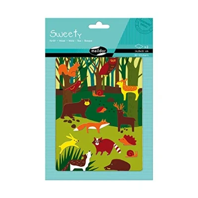 Afbeelding van Maildor AE129O Sweety Stickers (6 vellen in formaat DIN A5, 14,8 x 21 cm, ideaal voor kinderen vanaf 5 jaar, bos)