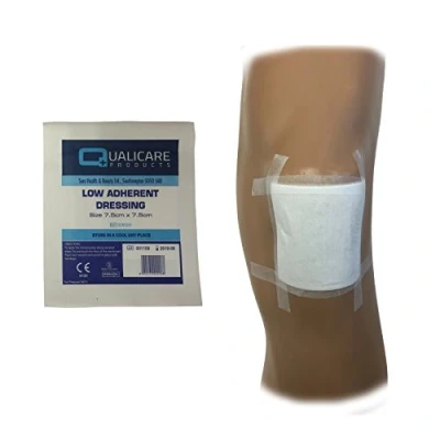 Afbeelding van 10 X MEDIUM 7.5CM KWALICARE PREMIUM EERSTE STEUN DOUBLE SIDE ABSORBENT LOW ADHERENT STERILE DRESSINGS