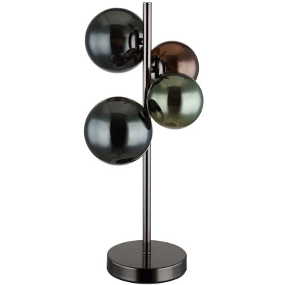 Afbeelding van Globo Zwarte tafellamp Riha gekleurd glas 4 lichts 56142 4T