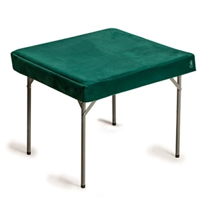 Afbeelding van Professionele groene vierkante tafelhoes van Yellow Mountain Imports Perfect voor Mahjong, Dominos, en bordspellen 88,5 centimeter