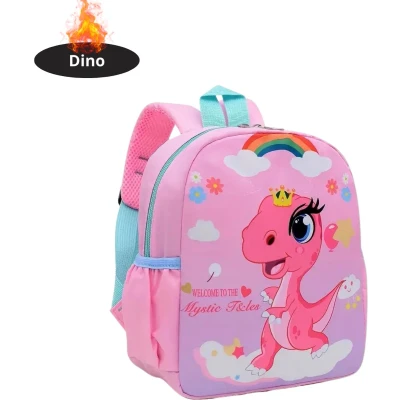 Afbeelding van Nivard Rugzak Meisje Jongens Backpack Schooltas Laptoptas Roze Dinosaurus