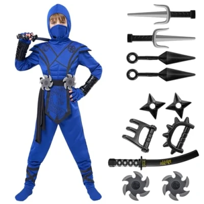 Afbeelding van Spooktacular Creations Draken Ninja kostuumset met schuimaccessoires, outfit, Halloween Dress Up voor jongens en meisjes, Kung Fu ideeën, rollenspel