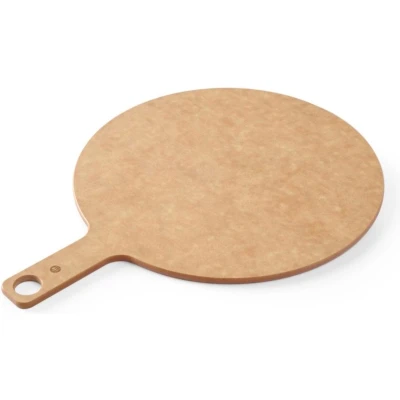 Afbeelding van HENDI Pizza plank met handvat, serveerplank, borrelplank, ophangoog, ø356x(H)6mm, hout