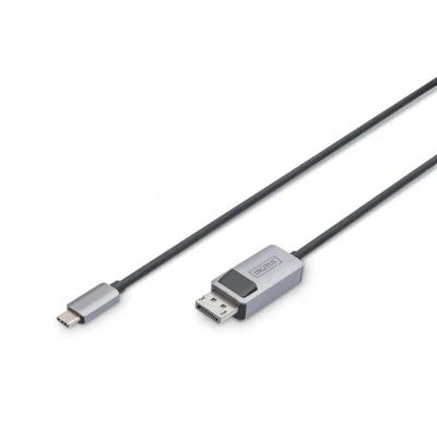 Afbeelding van Digitus DB 300334 020 S DisplayPort / USB C Adapter [1x 1x stekker] Zwart Afgeschermd, Rond 2 m