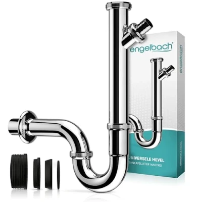 Afbeelding van Engelbach® sifon voor wastafel Extra lange 200 mm met apparatuuraansluiting Afvoerbuis 1 1/4&quot; incl. rubberen manchet Universele badkamer montagevideo