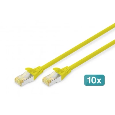 Afbeelding van DIGITUS CAT 6A S/FTP Patchkabel, 10 stuks, 3m, geel