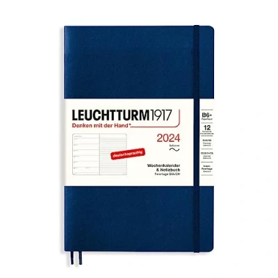 Afbeelding van LEUCHTTURM1917 367809 weekkalender &amp; notitieboek paperback (B6+) 2024, softcover, marine, Duits, 12 maanden