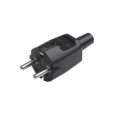 Afbeelding van Meister Veiligheidsstekker PVC zwart 250 V 16 A maximale kabeldoorsnede 1,5 mm² IP20 binnenshuis centrale invoer/geaarde stekker met knikbescherming / 7421320