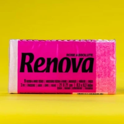 Afbeelding van Renova ROSE ABSOLUTE zakdoekjes, 6 pakjes, rood label, keukenpapier, roze, normaal