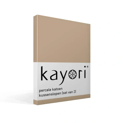 Afbeelding van Kussensloop Kayori Shizu Taupe (Percal) (set van 2) 60 x 70 cm
