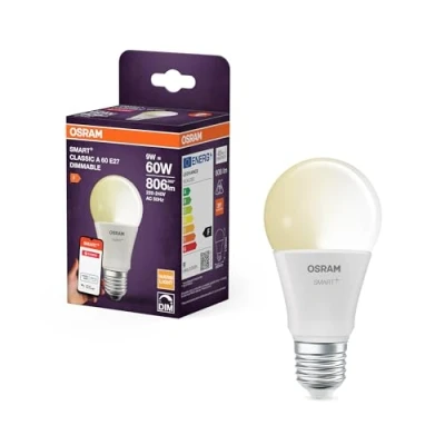 Afbeelding van OSRAM SMART LED lamp A60 bolvorm E27, 9W ZigBee 3.0, dimbaar 2700K warm wit, app bediening, Alexa, Google Assistant