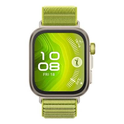 Afbeelding van HUAWEI WATCH FIT 4 Pro Groen geweven horlogeband Ultra slank design ECG Functie Geavanceerde sportmodi Tot 10 dagen batterijduur Compatible met iOS &amp; Android