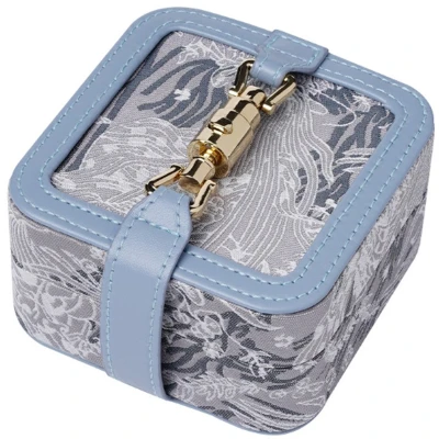 Afbeelding van Draagbare sieraden doos vintage jacquard Premium Sense oorbellen lippenstift ring organisator