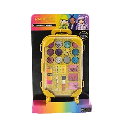 Afbeelding van Rainbow High Big Trolley make up set voor kinderen met oogschaduw, lipgloss en edelstenen 3D Nice Group