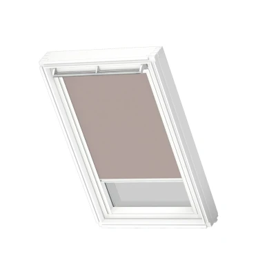 Afbeelding van Origineel VELUX Dakramen Verduisterend Rolgordijn voor UK04, Light Taupe met Witte Zijgeleiders