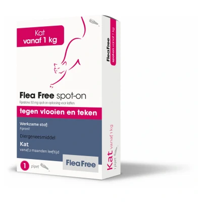 Afbeelding van Flea Free Spot On Kat Anti vlooien en tekenmiddel 1 pip Vanaf Kg