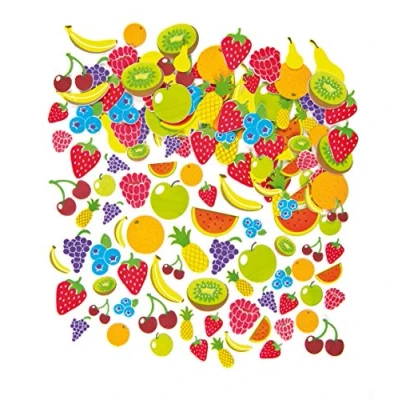 Afbeelding van Baker Ross Schuimstickers vruchten stickerset om te knutselen voor kinderen en als decoratie 120 stuks