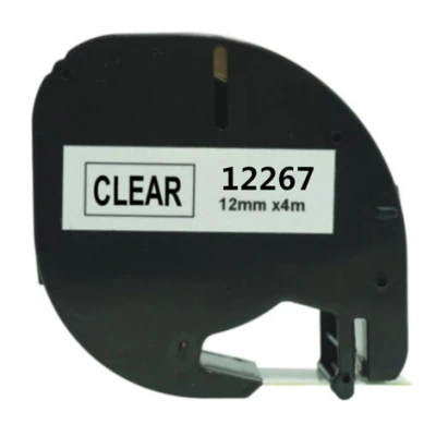 Afbeelding van Rillprint Compatible Letratag Tape Voor Dymo 12267, 12 Mm, Plastic, Transparant Beletteringsysteem