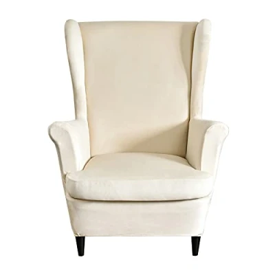 Afbeelding van CHNSHOME Vleugelstoel slipcovers voor fauteuils fluwelen vleugelrugleuning fauteuil covers vleugel stoelhoezen 2 stuk rug