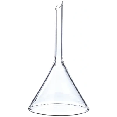 Afbeelding van neoLab trechter van hittebestendig kalk natronglas en korte steel glazen 60 hoek met Ø 55 mm &amp; steellengte kleine transparante chemische voor laboratoriumwerk