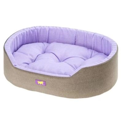Afbeelding van Ferplast Hondenbed Dandy uitneembaar, wasbaar kussen, katoenen hoes met zachte vulling, bed voor middelgrote honden, 95 x 60 h 21 cm, lila