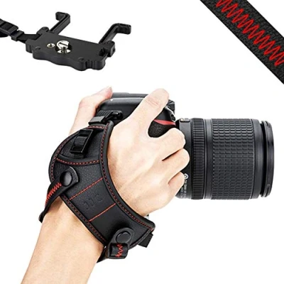 Afbeelding van JJC DSLR Camera Handriem met U plaat compatibel Nikon D850 D810 D750 D610 D7500 D7200 D7100 D5600 D5500 D3500 D3400 Canon 6D Mark II 7D EOS 5D IV III 5Dss. R 80D 77D 70D 60D