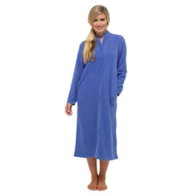 Afbeelding van Ladies Zipped Soft Fleece Dressing Gown 4045 Blue 18 20