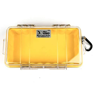 Afbeelding van Peli 1060 Micro Case Voor Compactcamera, Gps Apparaat, Pda, Mp3 Speler En Andere Kleine Kwetsbare Items, Ip67 Waterdicht, Capaciteit: 1,31L, Gemaakt In De Vs, Kleur: Transparent/Geel