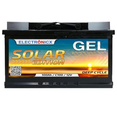 Afbeelding van Electronicx Solar Edition zonnebatterij, 12 v, 100Ah, gel batterij, voedingsaccu, caravan, camper