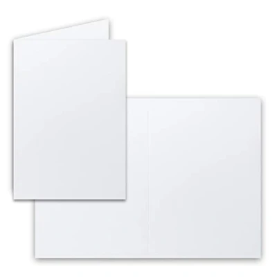 Afbeelding van 25 x vouwkaarten DIN A6 in kristalwit blanco dubbele kaarten 220 g/m²