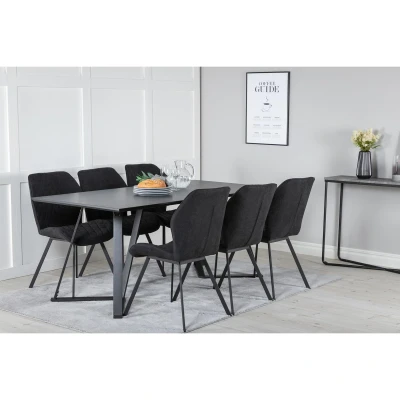 Afbeelding van Svea Mako rechthoekige eettafel 180 x 90 cm zwart Hout