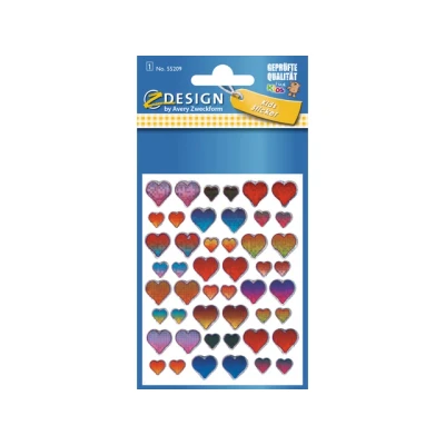 Afbeelding van Avery Stickervel Hartjes Junior 7,6 X 12 Cm Papier 48 delig