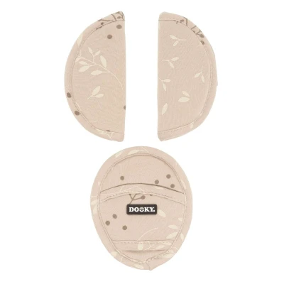 Afbeelding van Dooky Gordelbeschermers Seat Pads Universeel Romantic Leaves Beige
