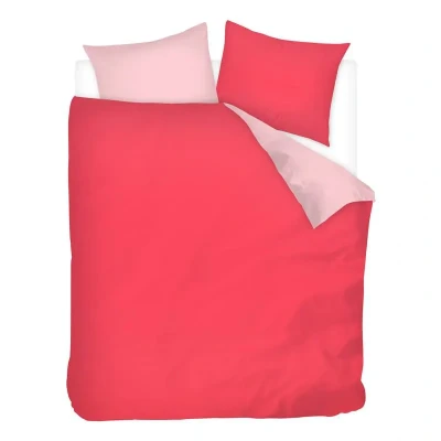 Afbeelding van Snoozing Two Tone Flanel Dekbedovertrek Tweepersoons 200x200/220 cm + 2 kussenslopen 60x70 Fuchsia/Roze