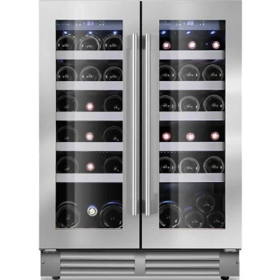 Afbeelding van Le Chai Inbouw Wijnkoelkast LSB380 38 Flessen 2 Zones, Zilver