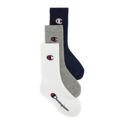 Afbeelding van Champion Sokken (3 stuks) voor kinderen en jongeren, marineblauw, wit, lichtgrijs gemêleerd, 31 34