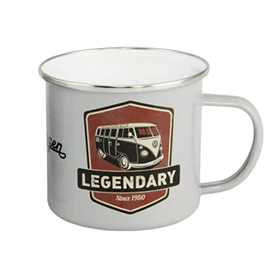 Afbeelding van VW T1 Bus Emaille Mok 500ml Legendary/lichtgrijs