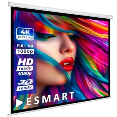 Afbeelding van ESMART Economy EXR Rolgordijn Projectiescherm 180 x cm (100&quot;) Formaat 1:1 Thuisbioscoop Projector Rolscherm LCD LED