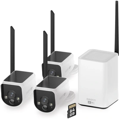 Afbeelding van Swann MaxRanger4K™ Solar Wireless Security System 3x NVW MR4KCAM 4K Cameras